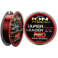 Шок лидер конусный красный ION POWER FLUORINE RED TAPER LEADERS 15MT X 5 LEADERS, 0.20-0,57mm